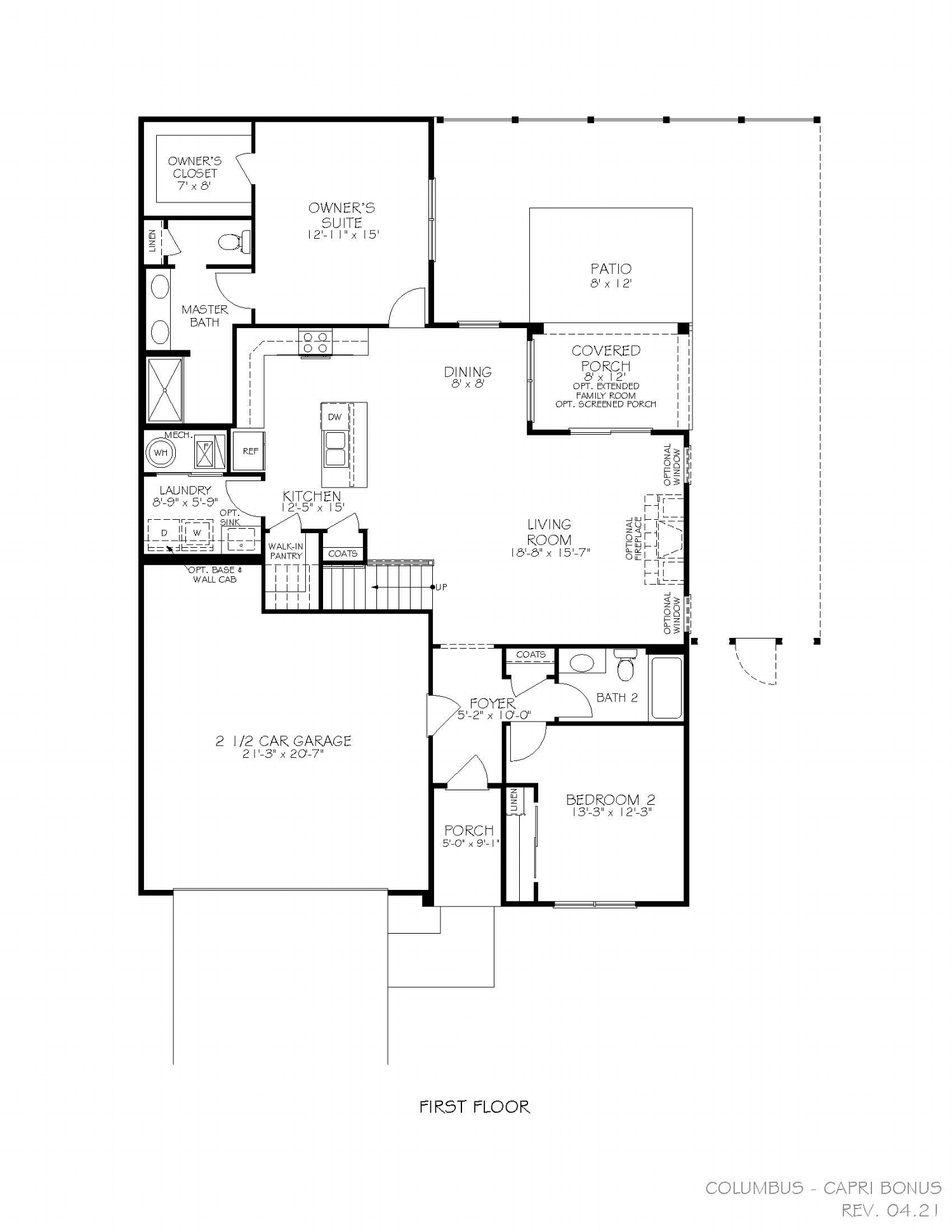 A floorplan image for the Capri Home Model