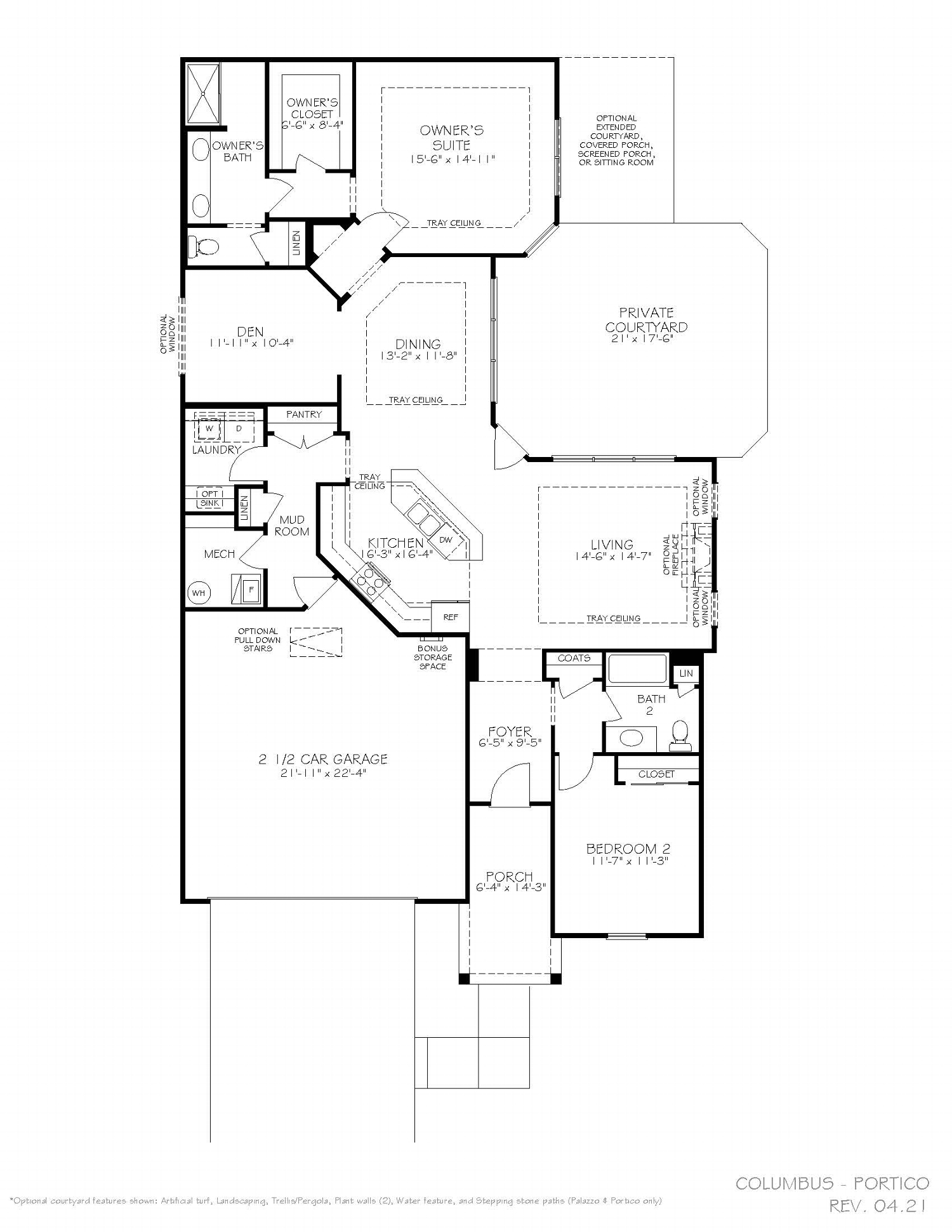 A floorplan image for the Portico Home Model