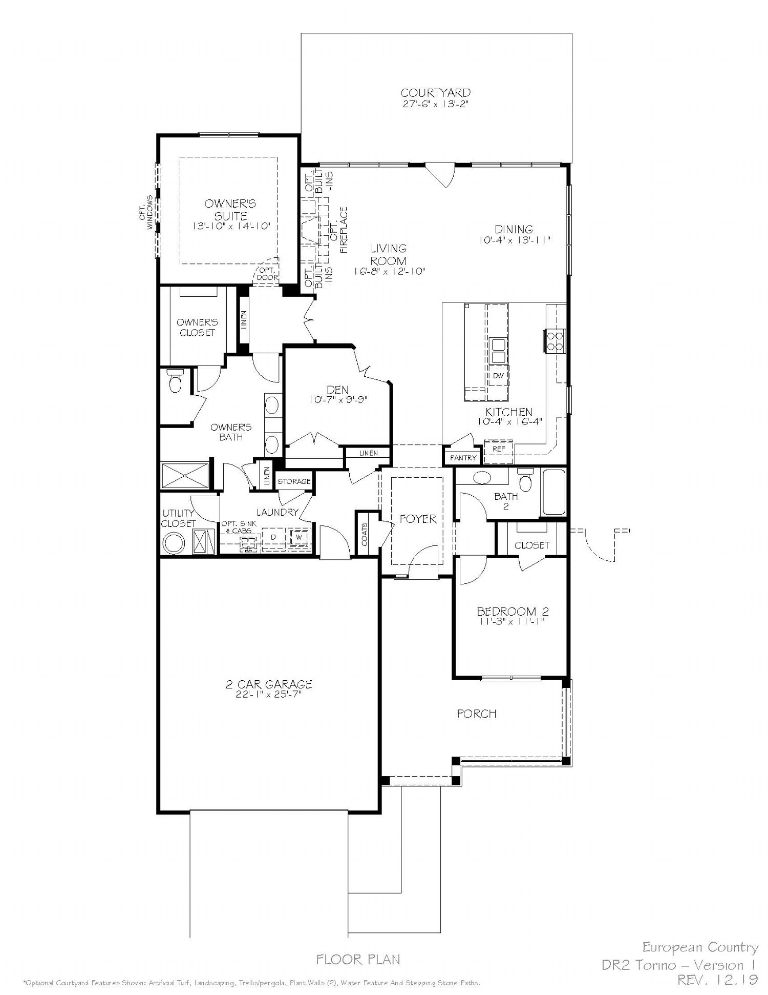 A floorplan image for the Torino Home Model
