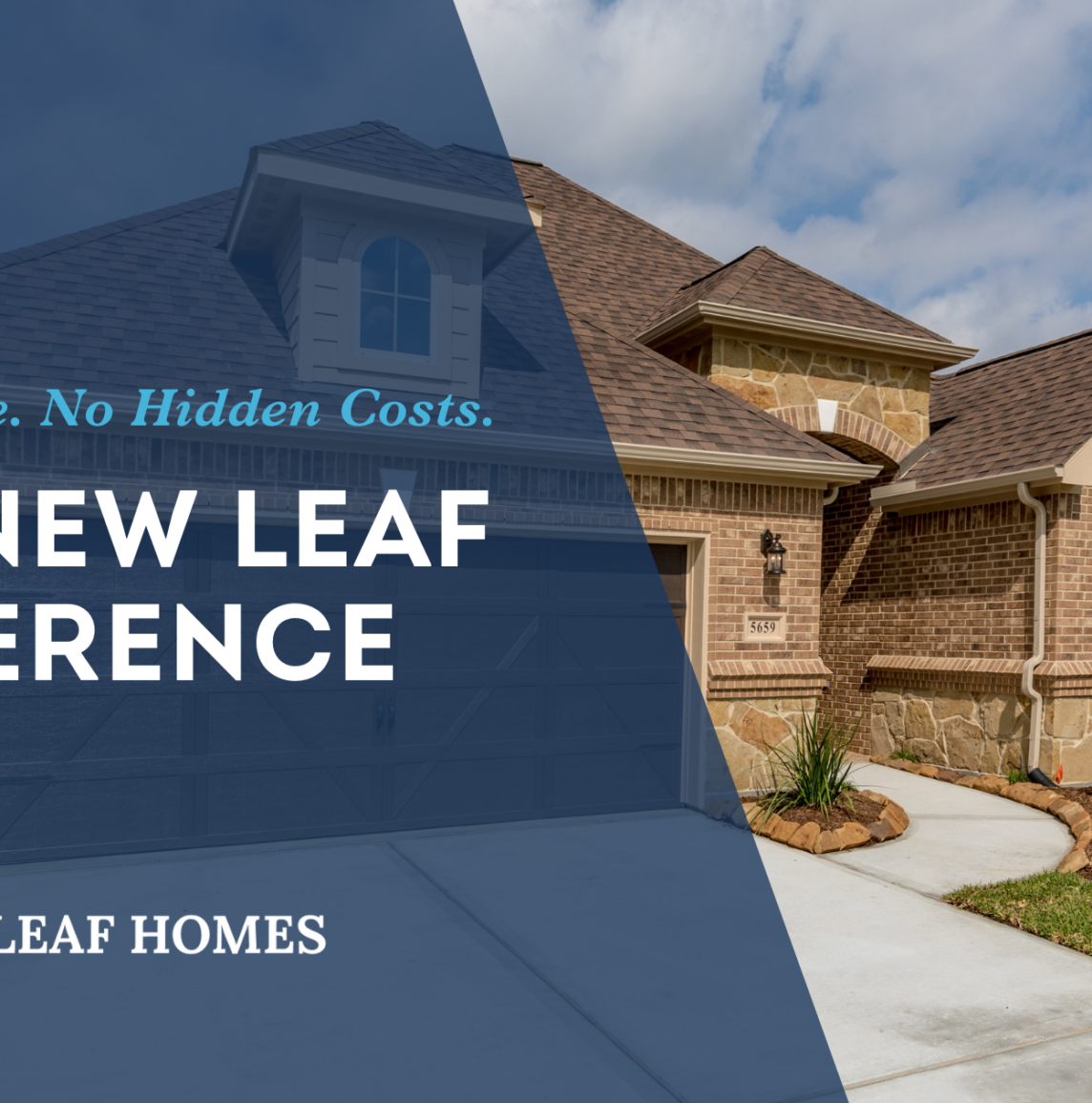 Front view of a New Leaf home with included landscaping