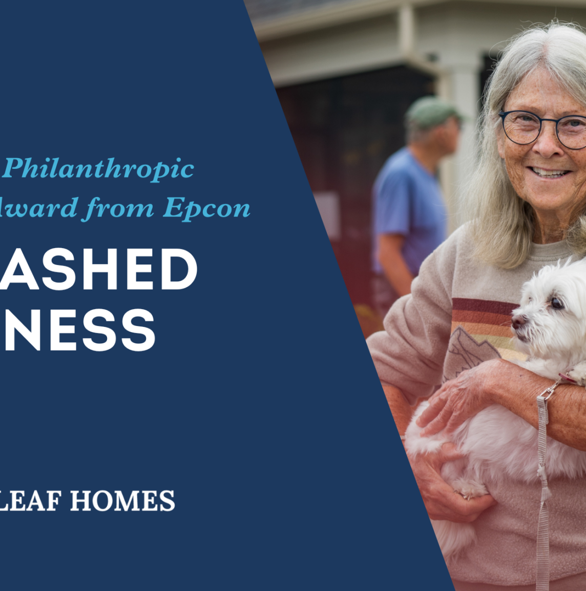 A smiling resident of The Retreat at Rosemont holding her puppy at the Unleashed Event.