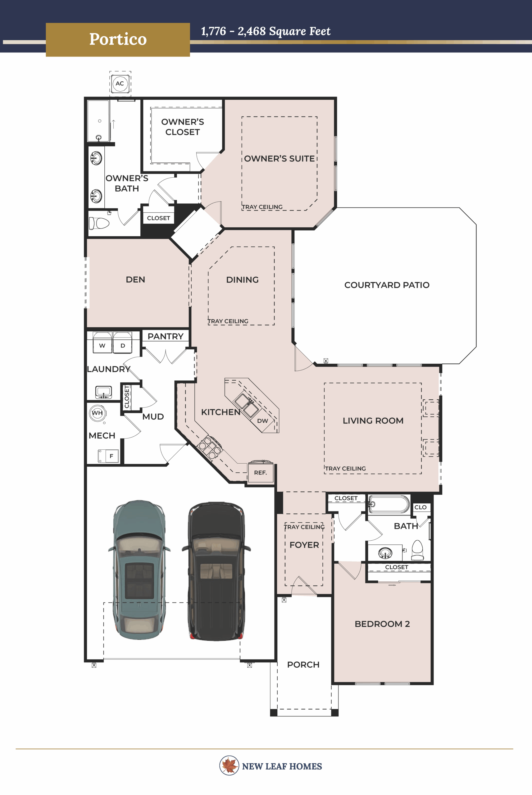 A floorplan image for the Portico Home Model
