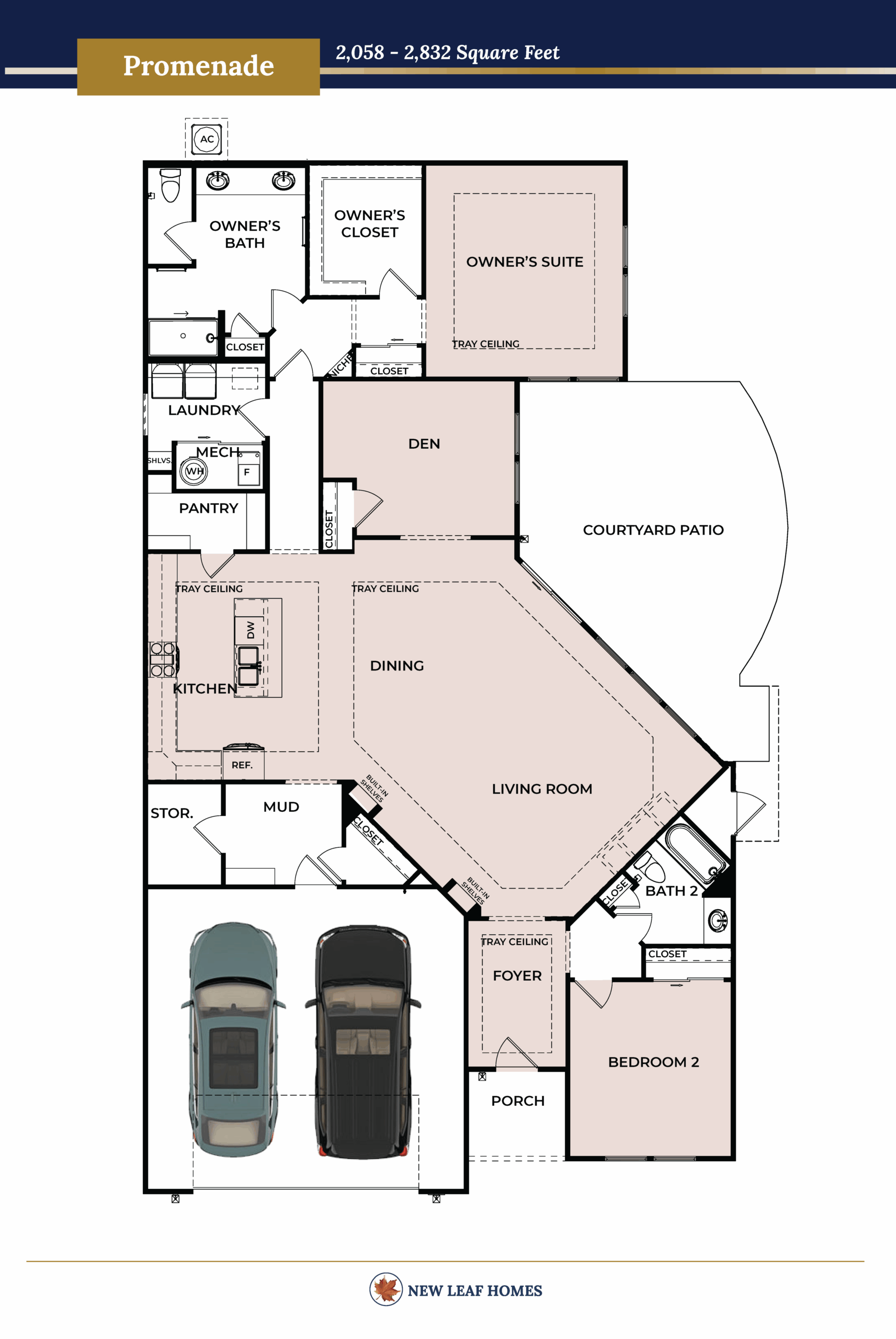 A floorplan image for the Promenade Home Model