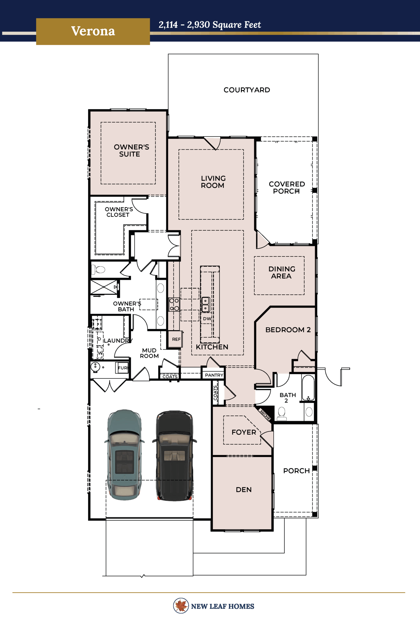 A floorplan image for the Verona Home Model